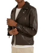 Chocolate Brownie Leather Biker Jacket-1