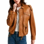Women’s Casual-Style Brown Leather Jacket