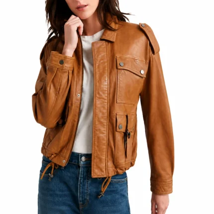 Women’s Casual-Style Brown Leather Jacket
