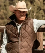 John Dutton Brown Quilted Vest Yellowstone Series