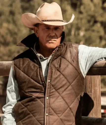 John Dutton Brown Quilted Vest Yellowstone Series