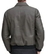 Men’s Judge Gray Leather Bomber Jacket-1