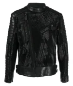 Men’s Black Leather Disco Biker Jacket-2
