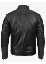 Men’s Black Cafe Racer Leather Jacket-4