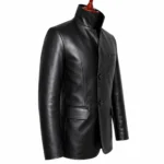 Men’s Black Classic Leather Blazer-1