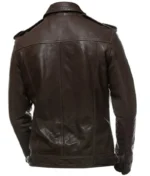 Men’s Brown Sheepskin Leather Bomber Jacket-2
