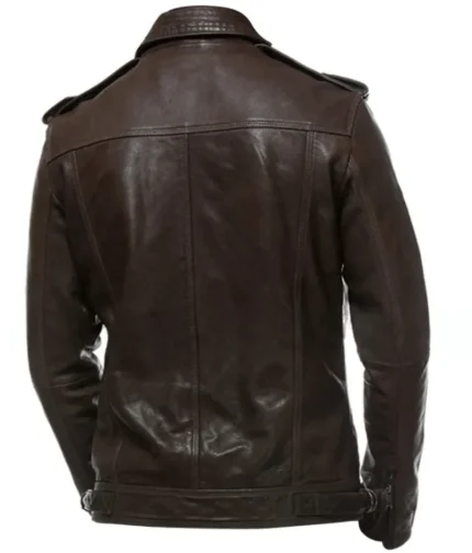 Men’s Brown Sheepskin Leather Bomber Jacket-2