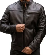 Black Coffee Leather Roadster Jacket-4