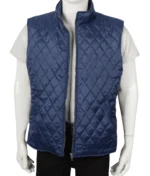 John Dutton Blue Quilted Vest Kevin Costner-1
