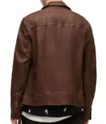 Ash Khaki Brown Rio Leather Biker Jacket-3