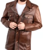 Men’s Classic Vintage Brown Leather Jacket
