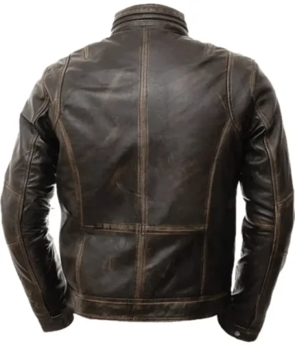 Men’s Vintage Distressed Leather Jacket-1