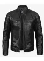 Men’s Black Cafe Racer Leather Jacket