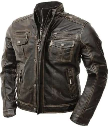 Men’s Vintage Distressed Leather Jacket