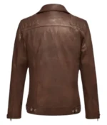 Men’s Camo Brown Leather Biker Jacket-1