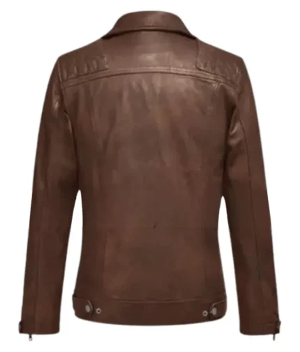 Men’s Camo Brown Leather Biker Jacket-1