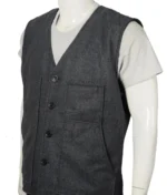 John Dutton Grey Wool Vest Yellowstone-3