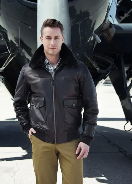 Flight G-1 Black Leather Bomber Jacket