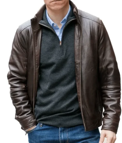 Brown Biker Leather Jacket For Men-3