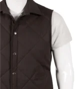 John Dutton Brown Quilted Vest Yellowstone Series-4